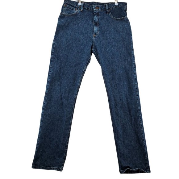 WRANGLER Jeans Men's 5-Pocket Straight Leg Comfort Fit Blue Size 36/34 - Picture 1 of 11